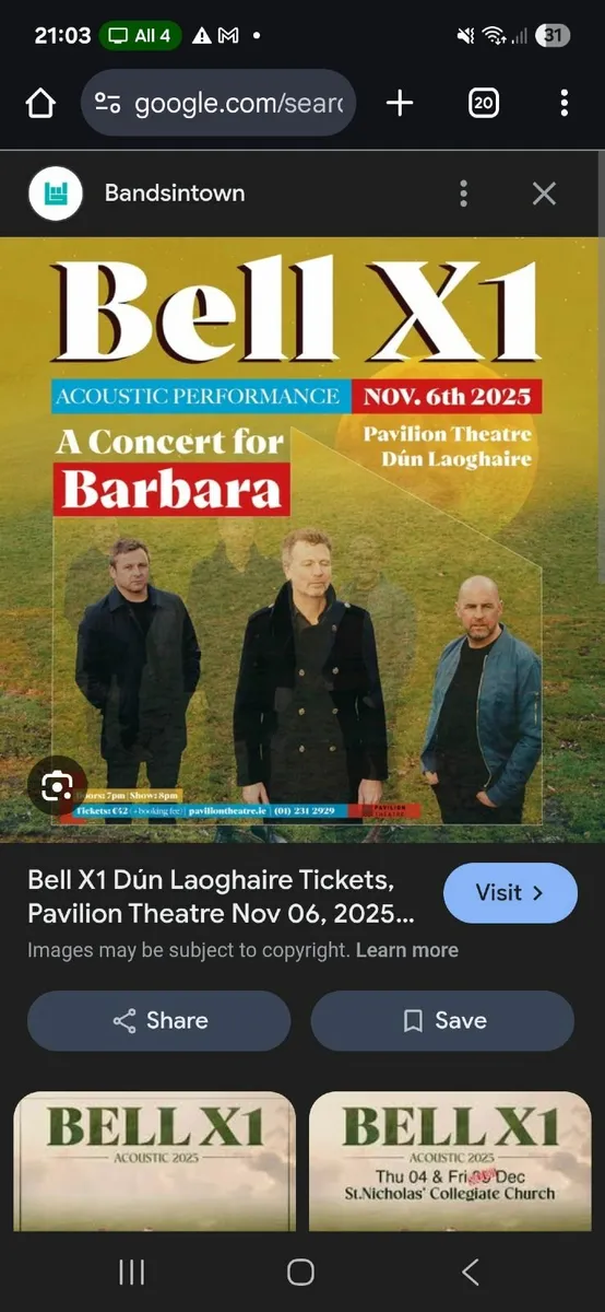 Bellx1 Pavillion tickets. Front Row