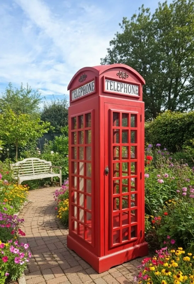 Solid wood telephone box - Image 1