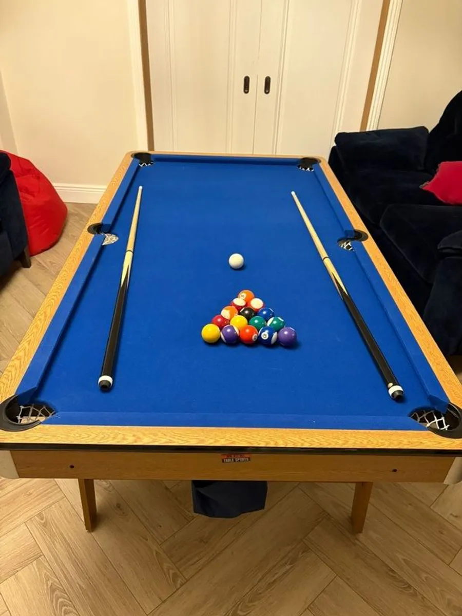 6ft Folding Pool Table with Table Tennis top - Image 1
