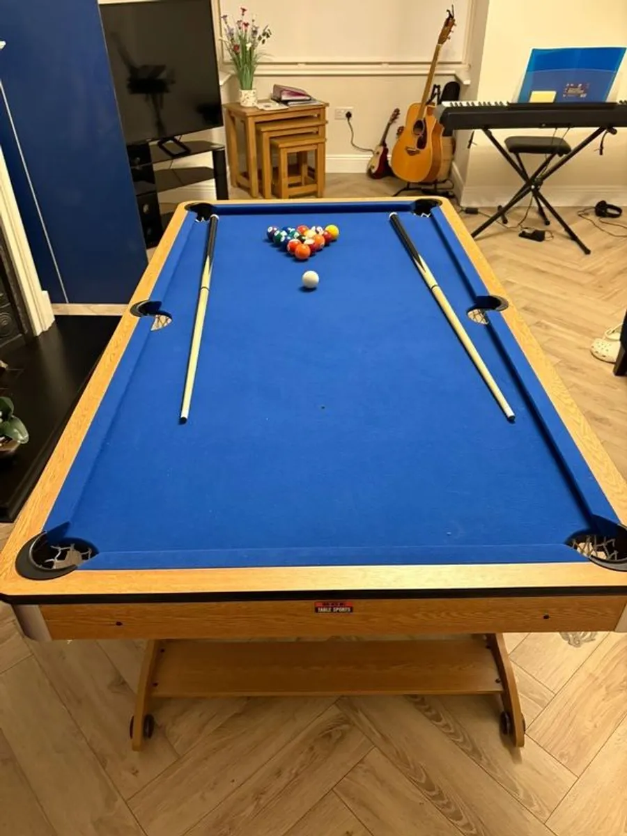 6ft Folding Pool Table with Table Tennis top - Image 2