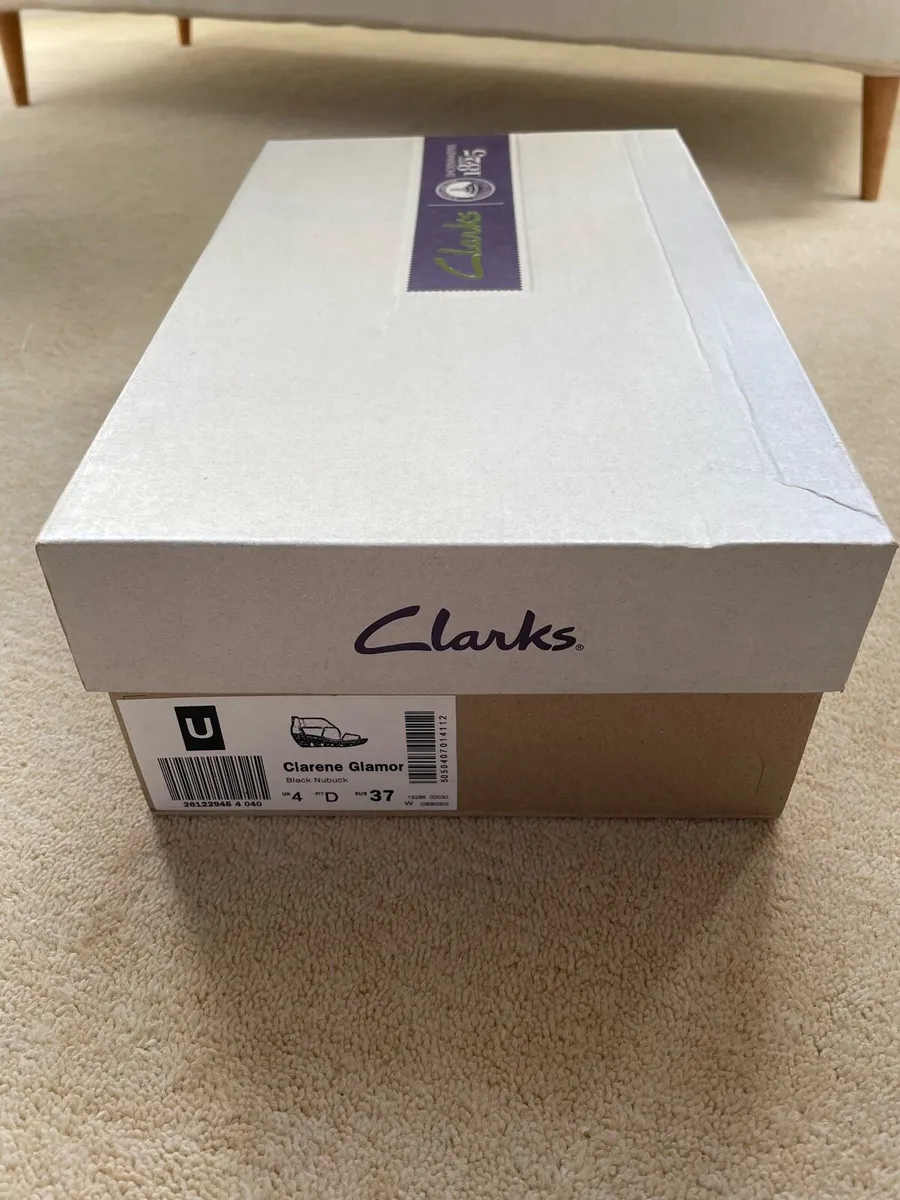 Clarks Clarene Glamor Black Nubuck Sandals Size 4 - Image 3