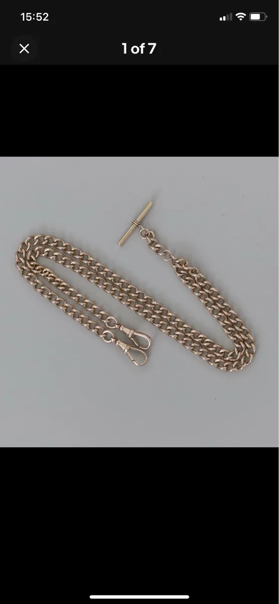 9ct rose Gold 22.5” Albert chain - Image 1