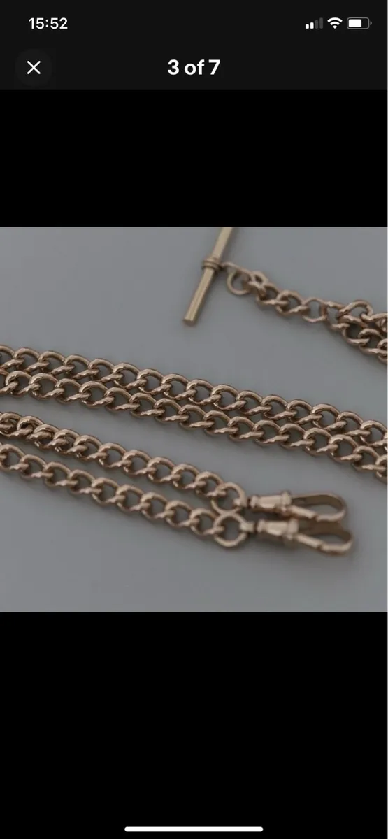 9ct rose Gold 22.5” Albert chain - Image 3