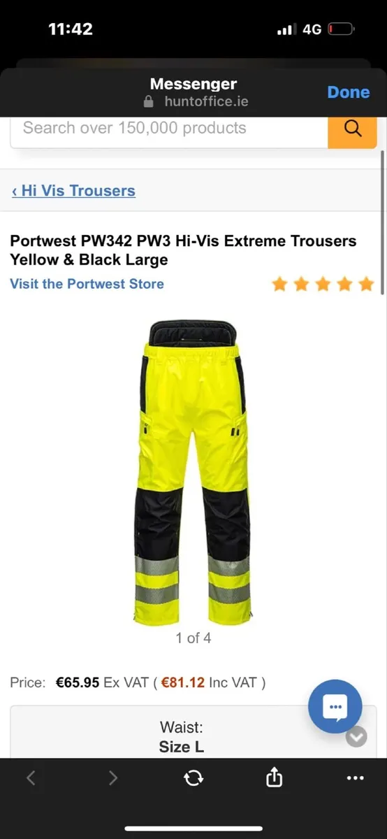 Port west Hi Vis Work Trousers