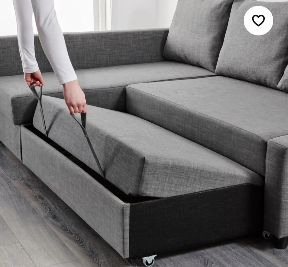 IKEA Corner Sofa-Bed with Storage - Image 2