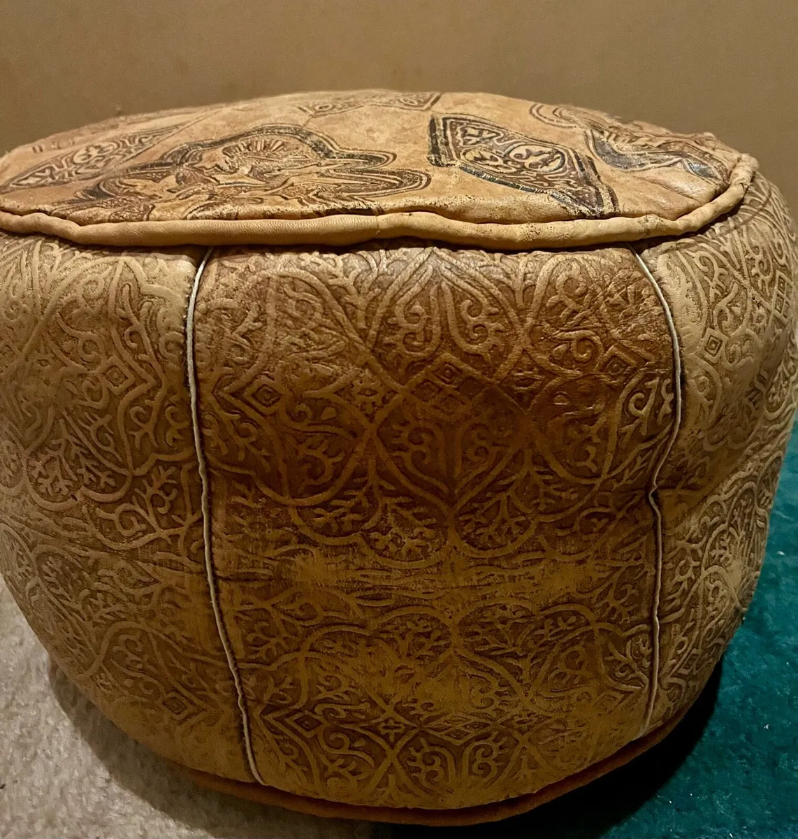 Leather Foot stool / poof - Image 1