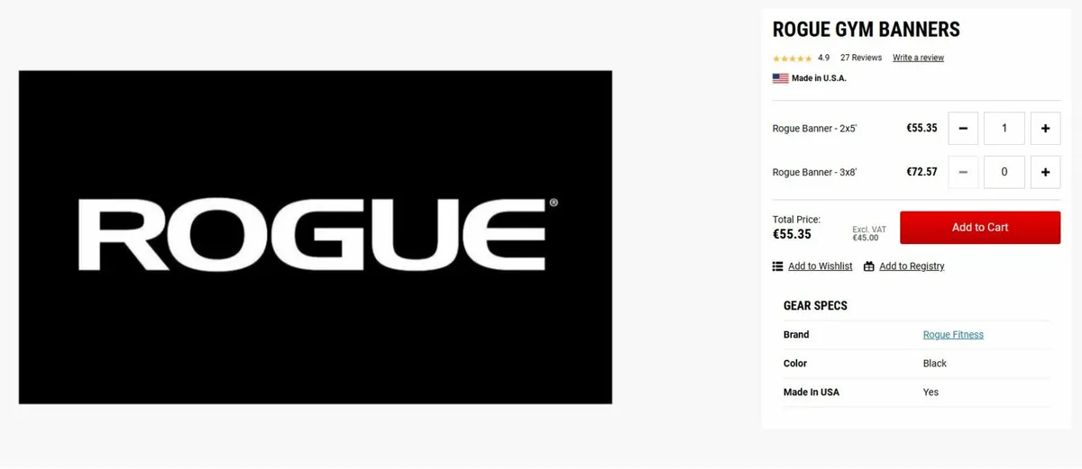 Gym Banners - Rogue Eleiko Apeman Strong Kabuki - Image 1