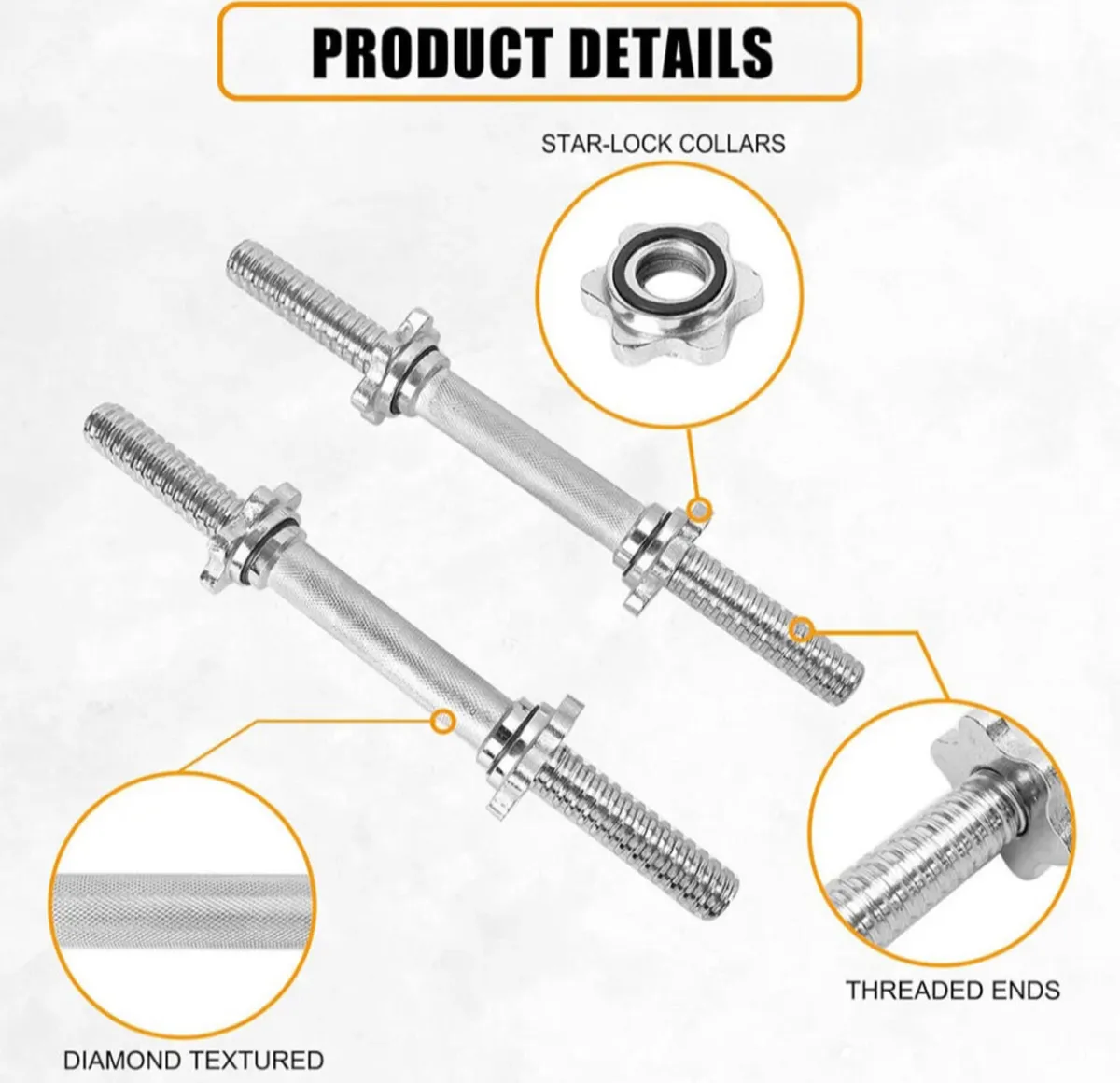 2 x Dumbbells Bar Set NEW 14” 16” or 18” - Image 2