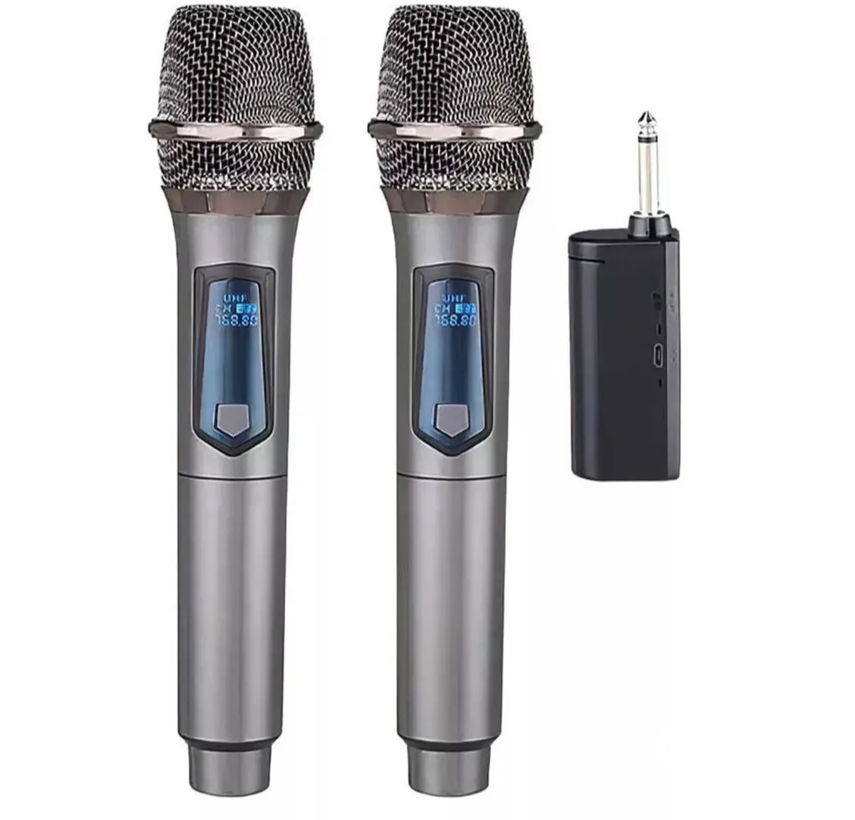 2x Wireless Microphone UHF Rechargeable - Image 2