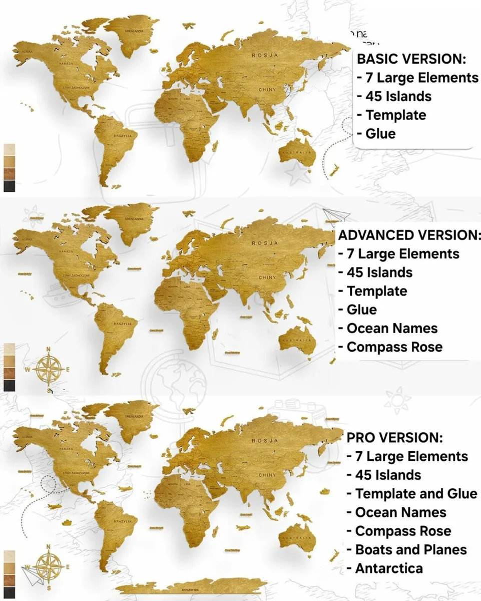 Wooden Map Wall Decoration Decor - Image 3