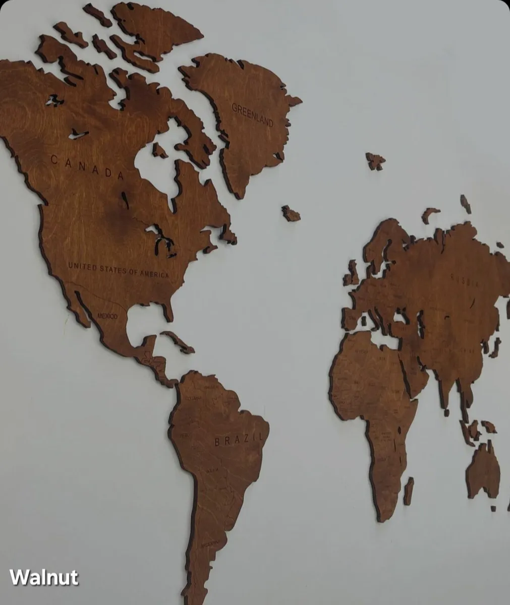 Wooden Map Wall Decoration Decor - Image 4