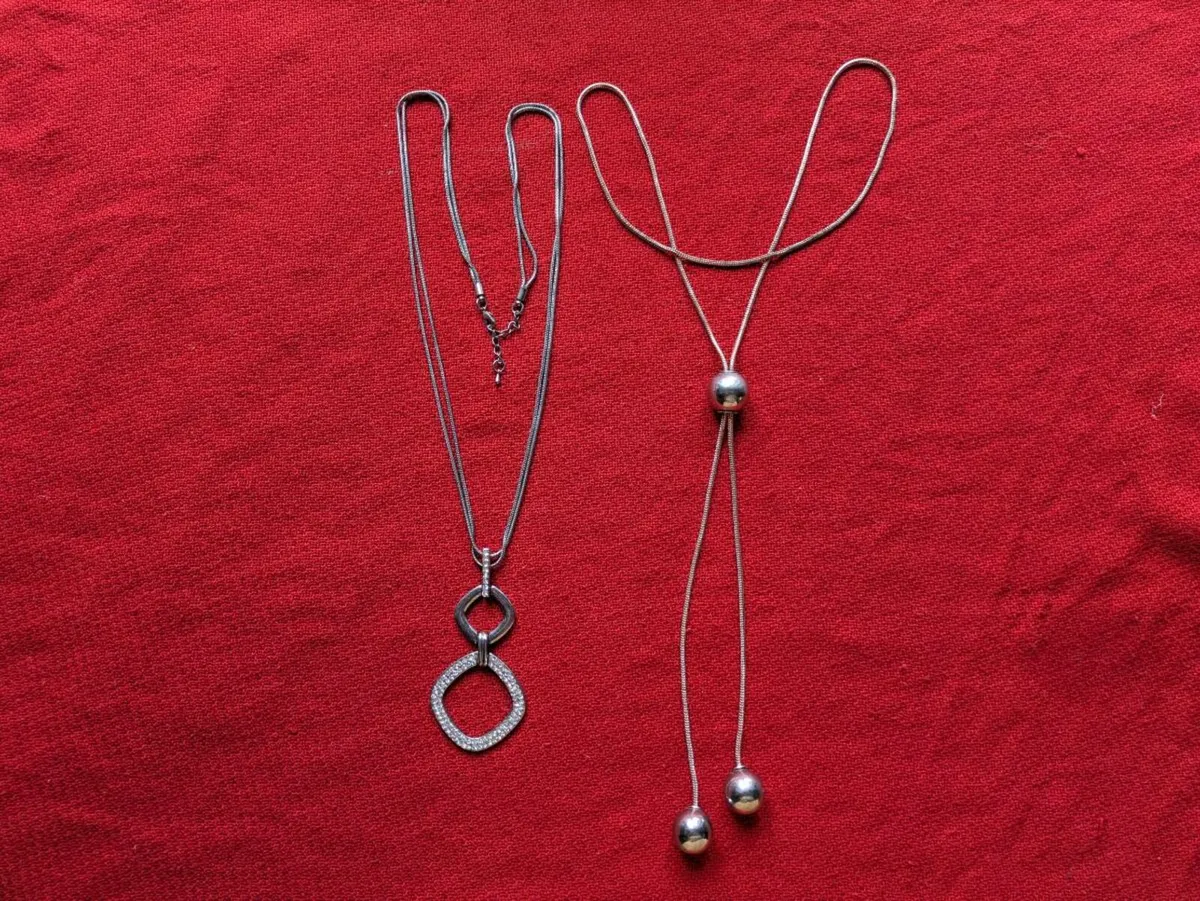 Variety of silvery Necklaces - Image 2
