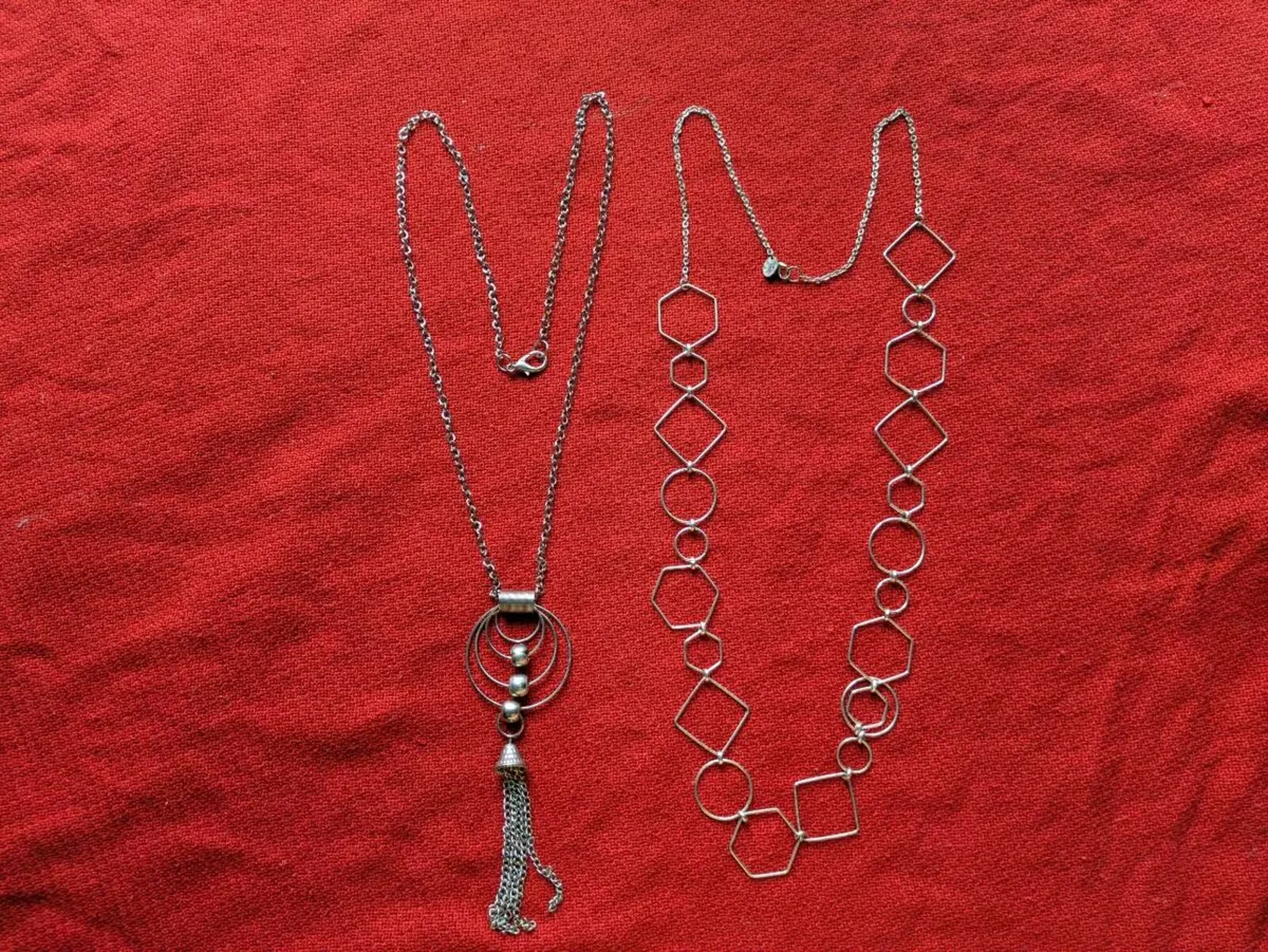 Variety of silvery Necklaces - Image 3