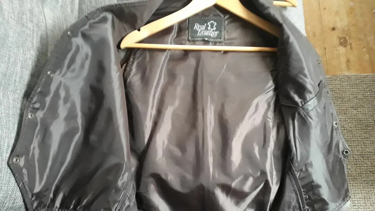 Dark Brown Leather Waistcoat - Image 4