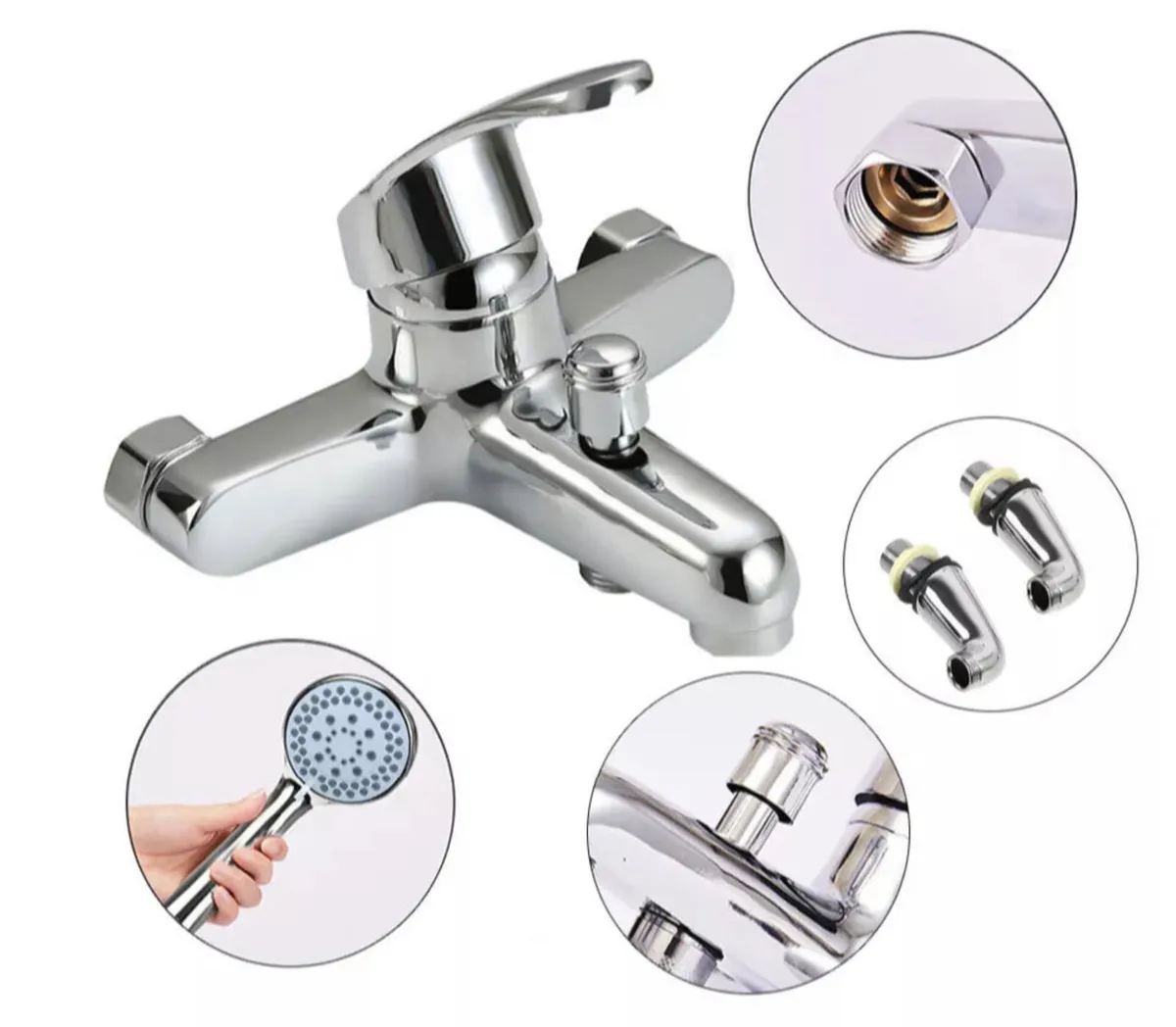 NEW Bathroom Chrome Sink Bath Tap Shower Mixer - Image 2