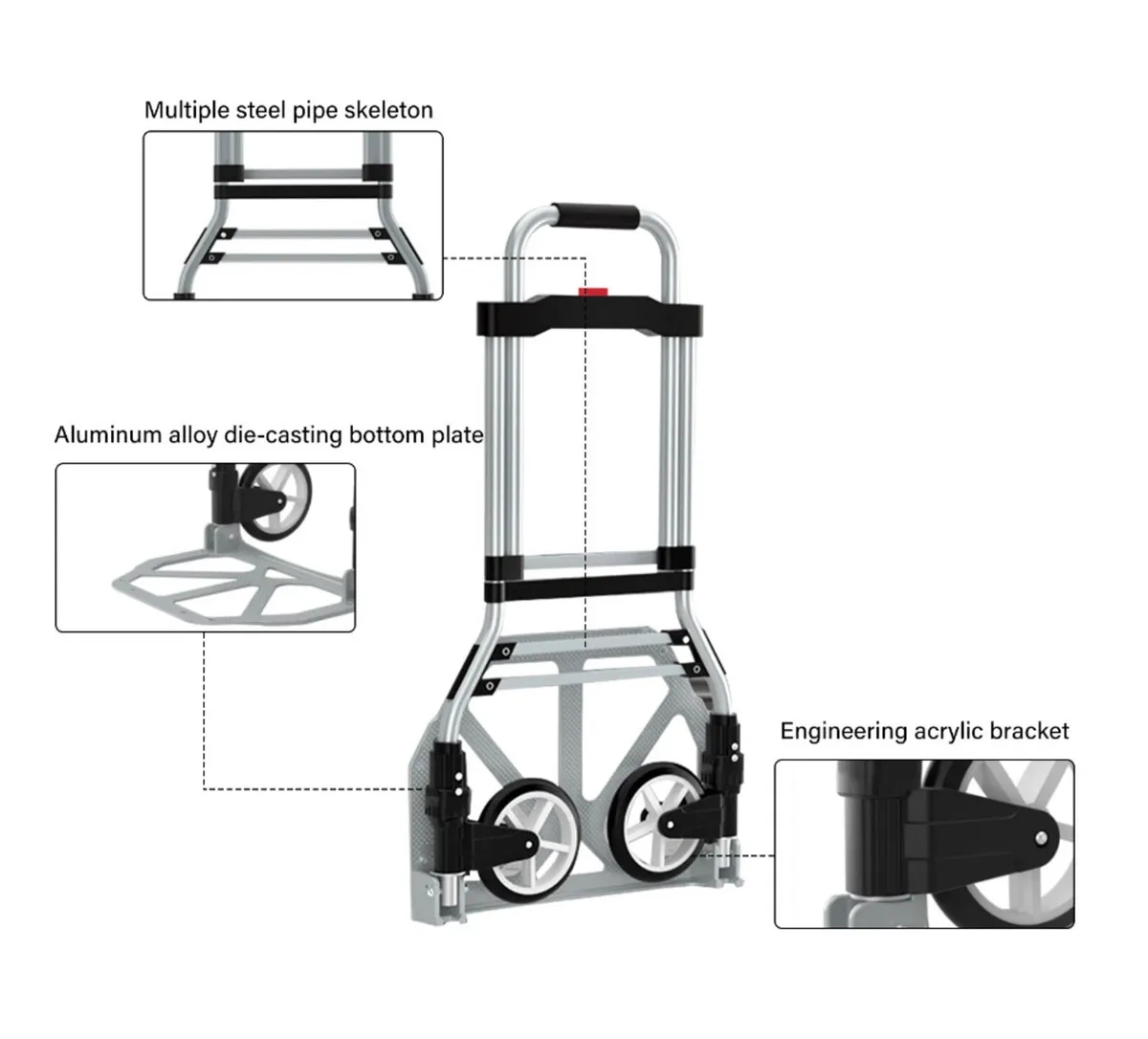 NEW Folding Hand Cart Aluminium Truck Trolley - Image 2