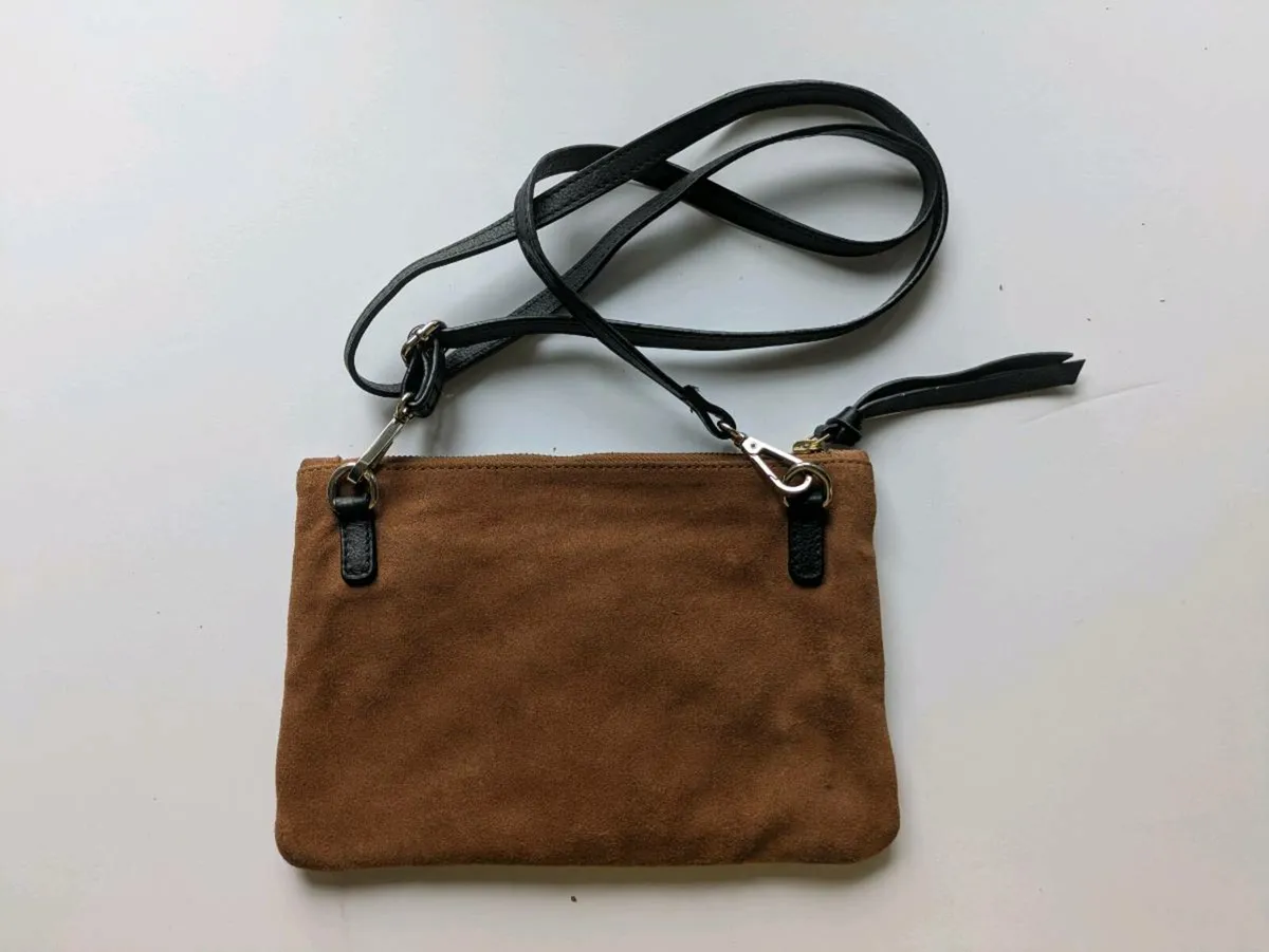 Brown Suede Handbag - Image 1