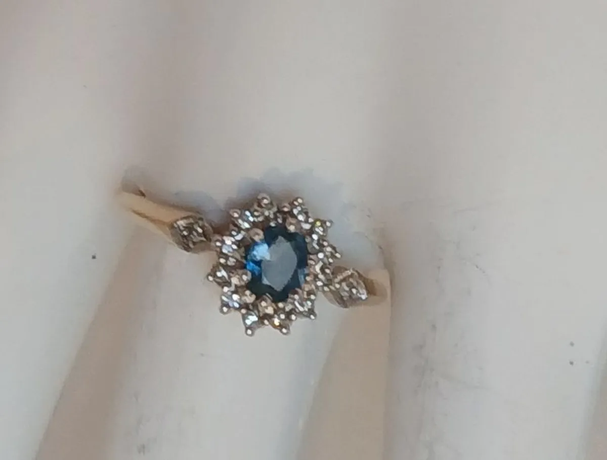 Diamond and Topaz Gold Ring - Image 1