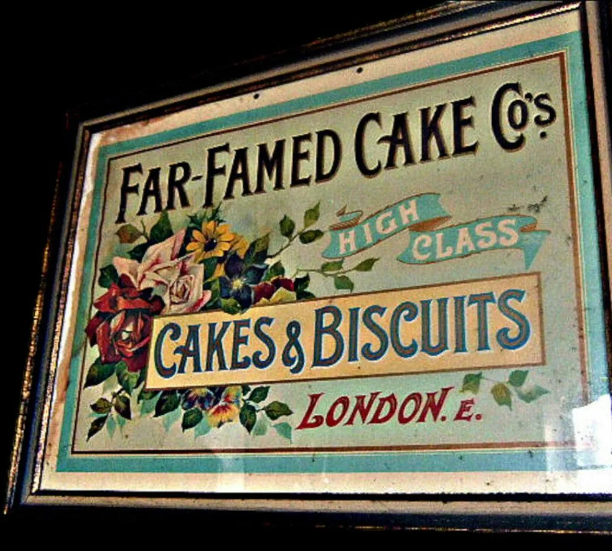 Vintage Framed 'Far Famed Cake Co' Ad - Image 3