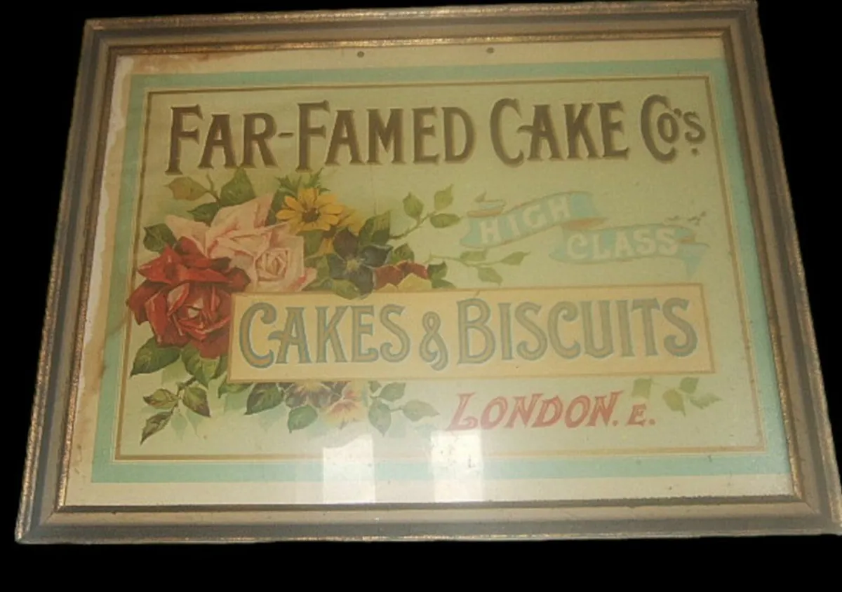 Vintage Framed 'Far Famed Cake Co' Ad - Image 4