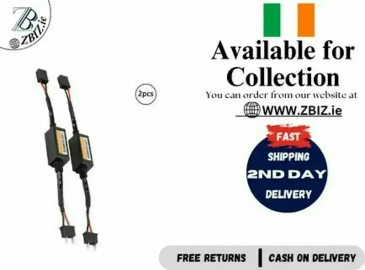 2X H7 LED Canbus Decoder Error-Free Anti-Flicker - Image 1