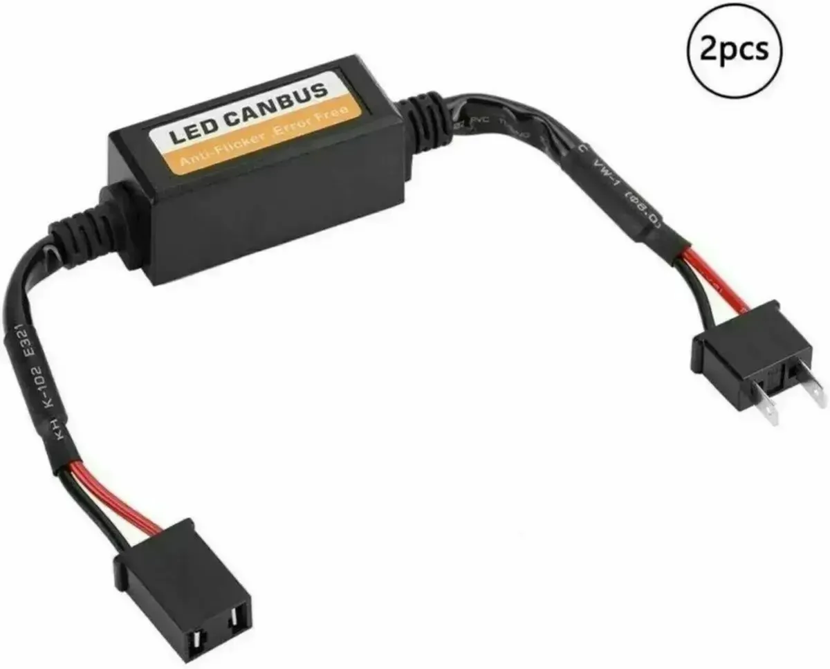 2X H7 LED Canbus Decoder Error-Free Anti-Flicker - Image 2