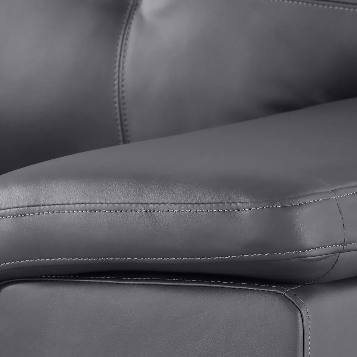 Corner sofa grey leather 40% off - Image 2