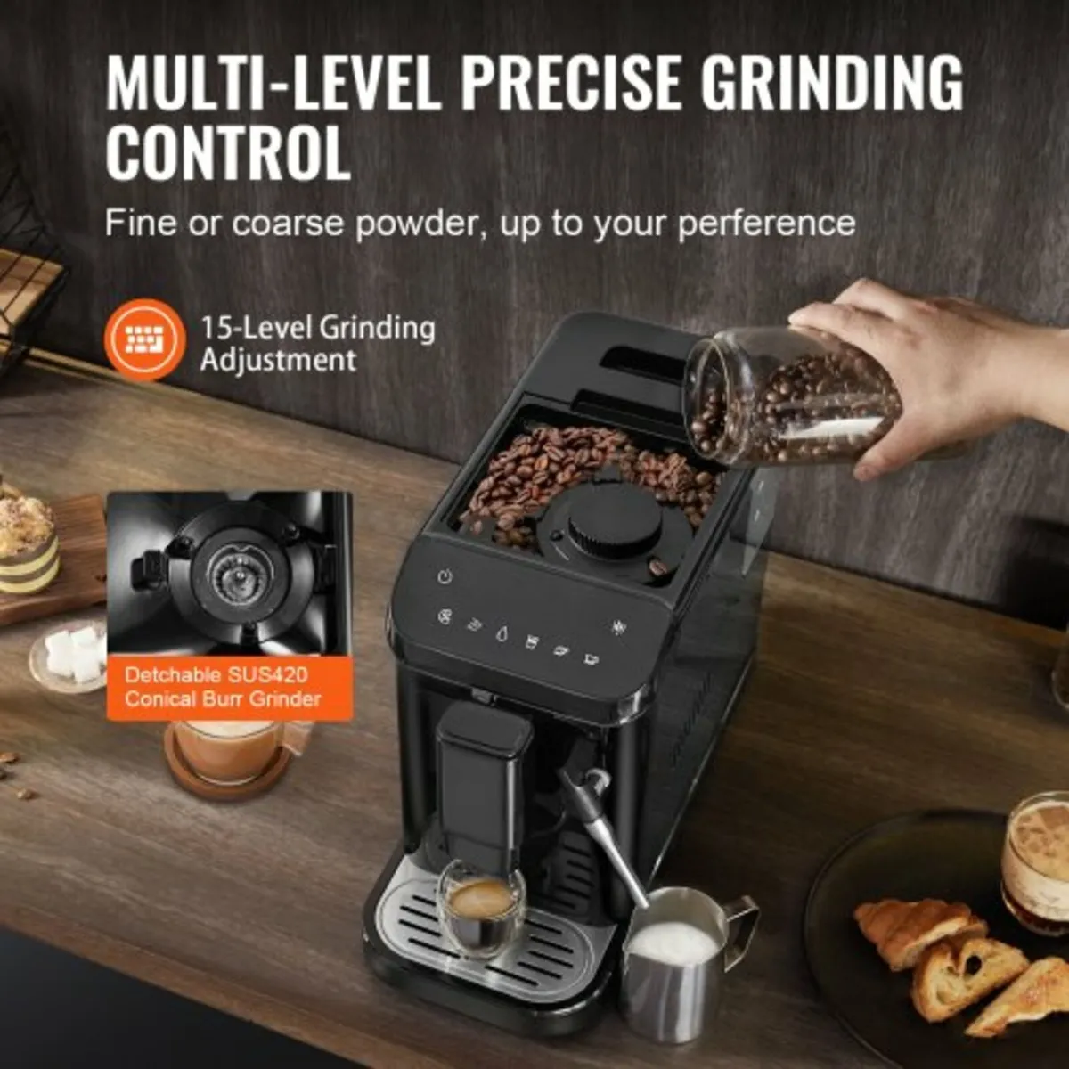 Automatic Espresso Machine, 20 Bar Auto Coffee Mac - Image 3