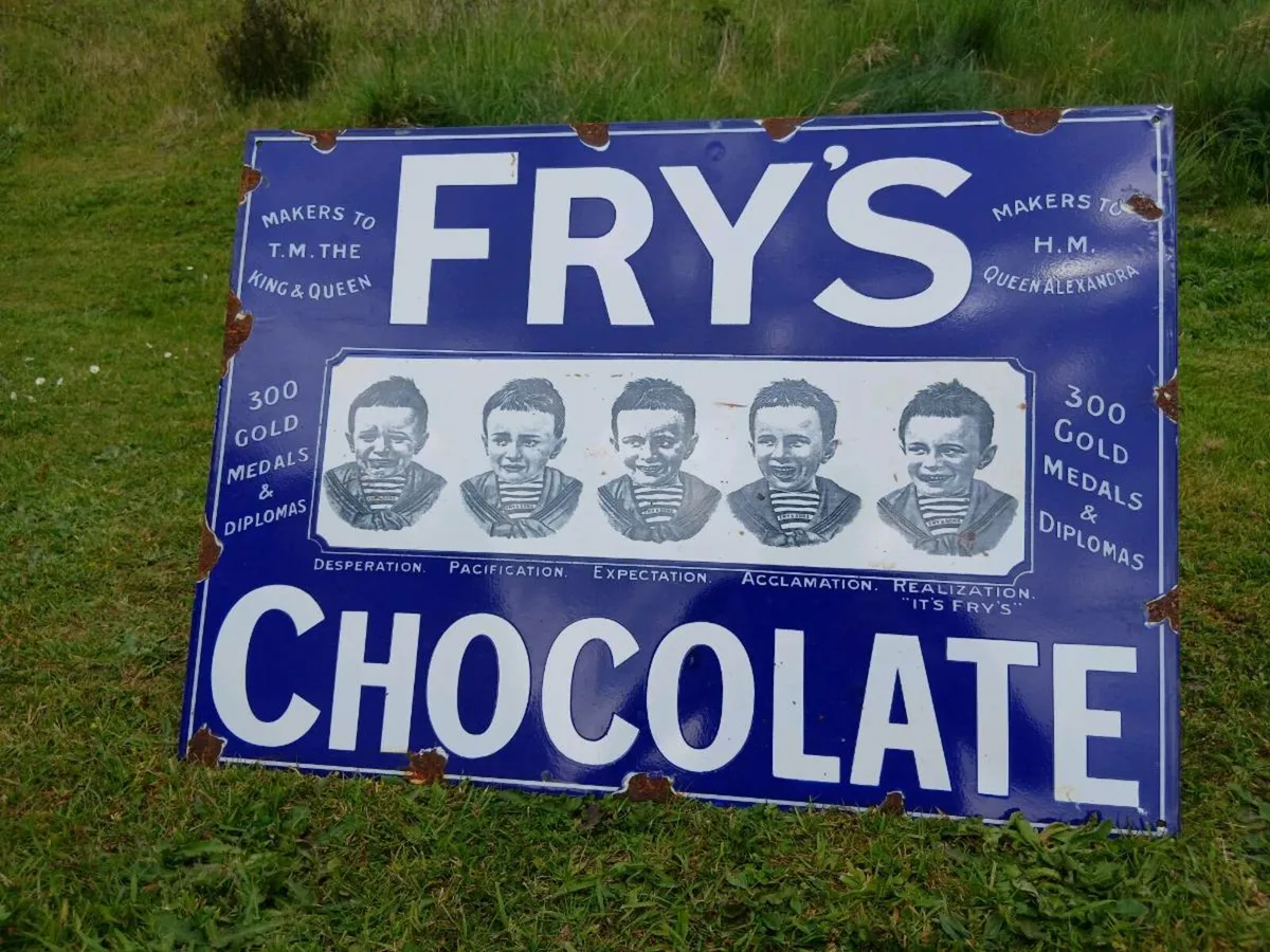 Frys Chocolate Large Enamel Sign - Image 1