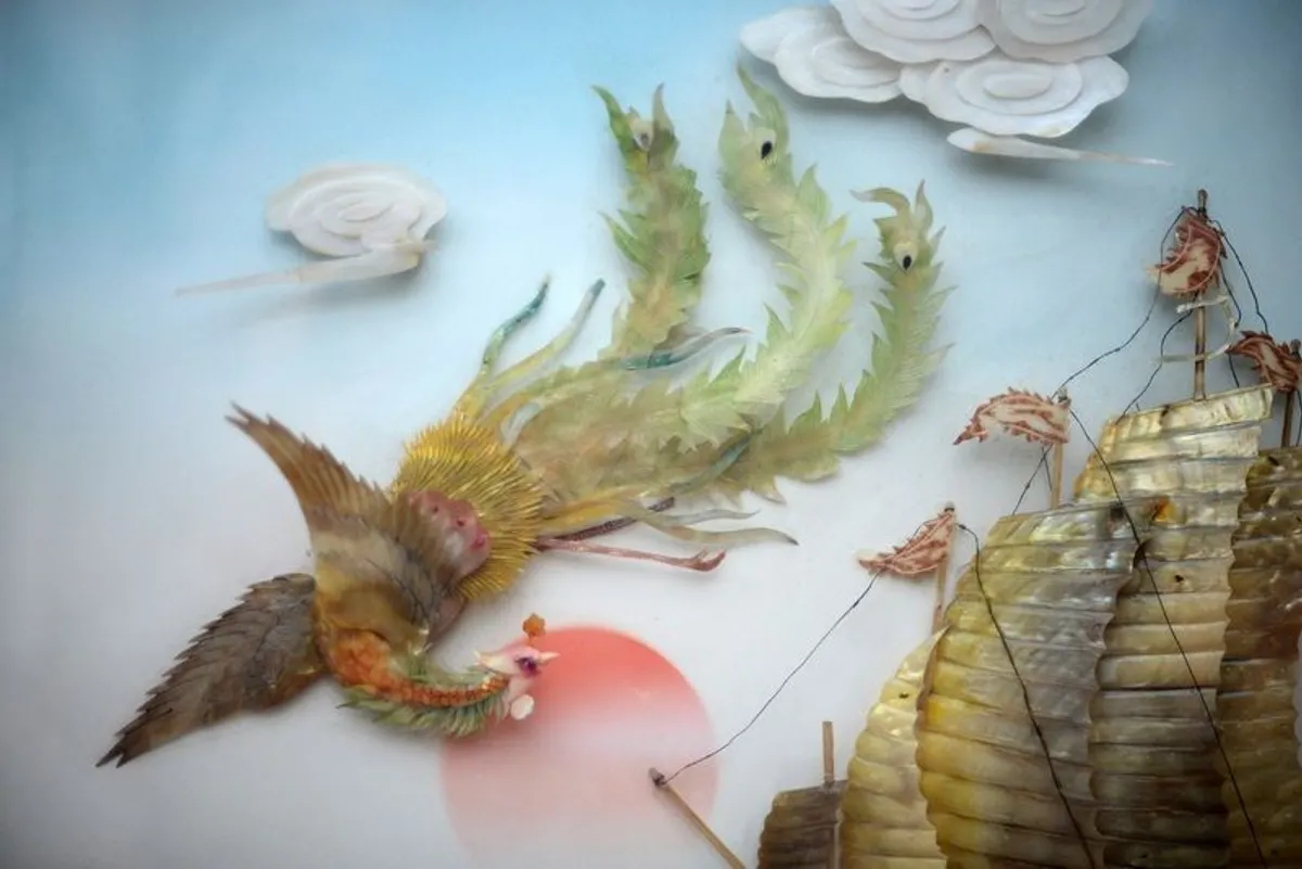 Chinese Shell Carving Painting - Image 1