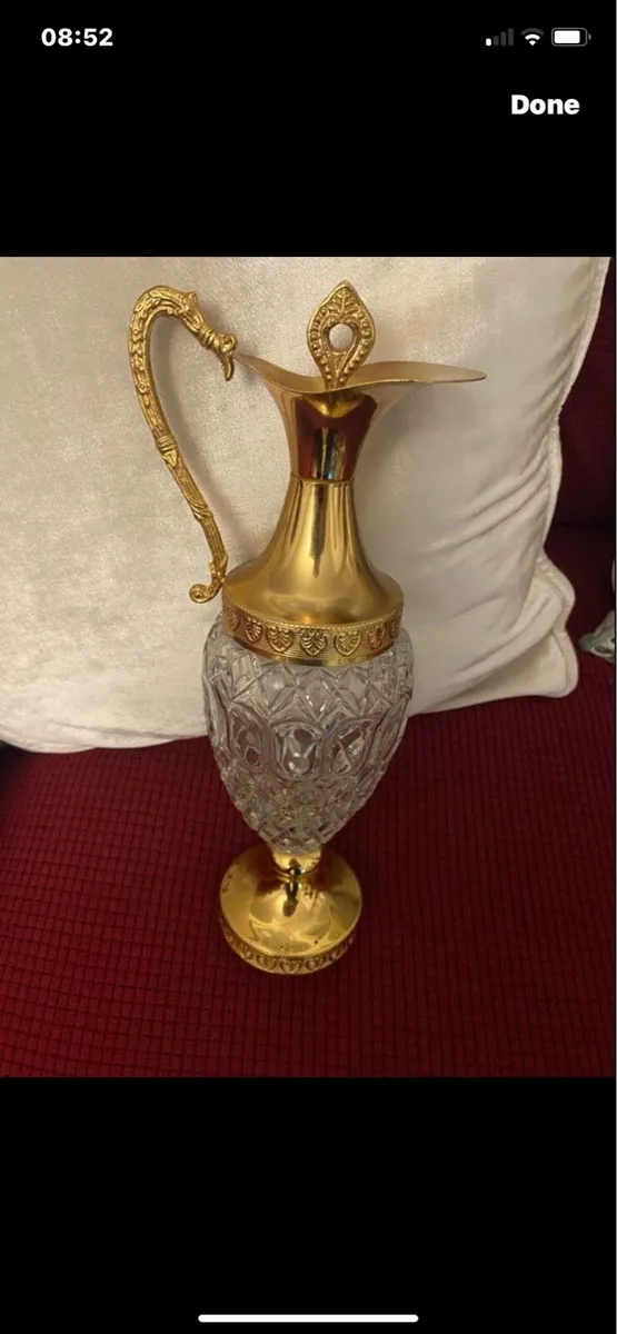 Vintage Crystal Claret Jug - Image 1