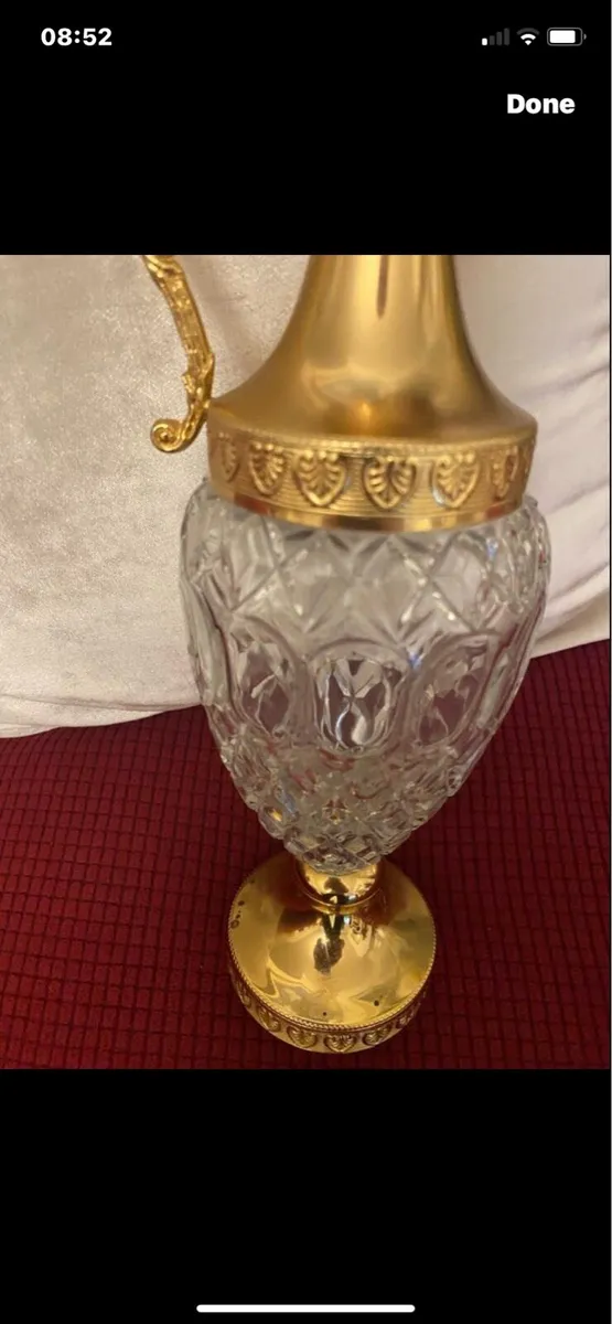 Vintage Crystal Claret Jug - Image 2