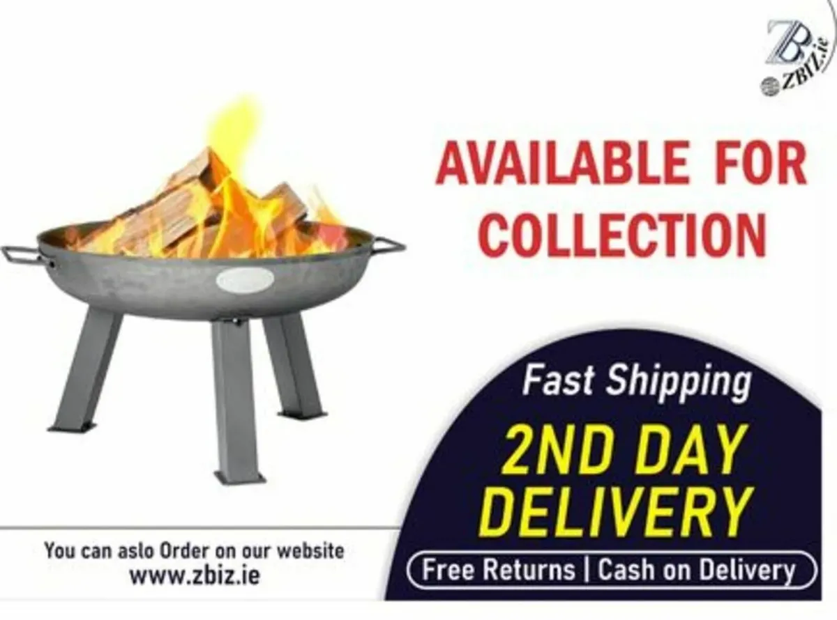 Raw Iron Patio/Garden Fire Pit Burner with Handles - Image 1