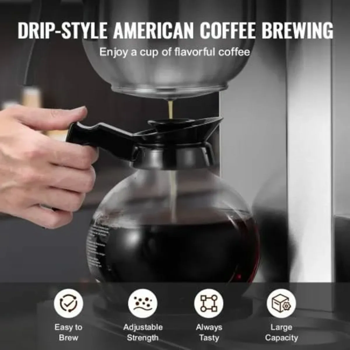 12 Cups Commercial Drip Coffee Maker, Coffee Maker - Image 4