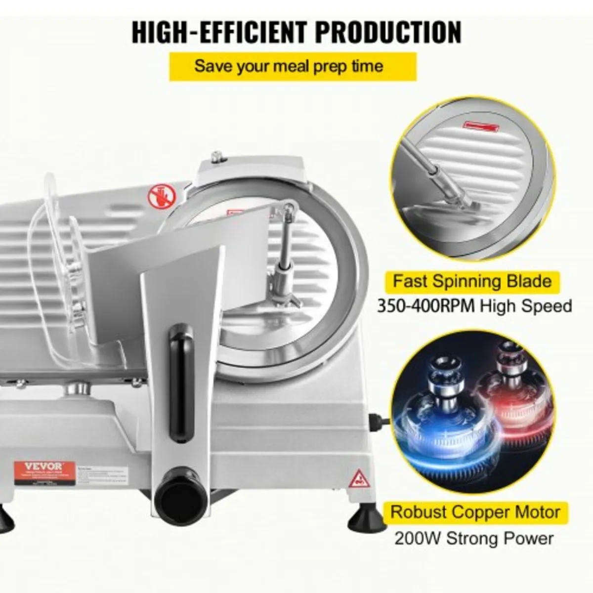 Commercial Meat Slicer, 200W Electric Deli Food Sl - Image 2