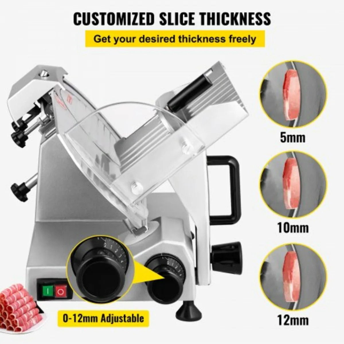 Commercial Meat Slicer, 200W Electric Deli Food Sl - Image 4