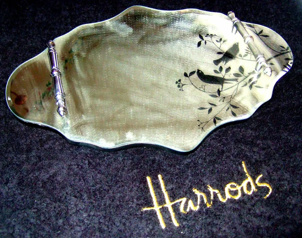 Vintage Harrods Glass Cocktail Tray - Image 1