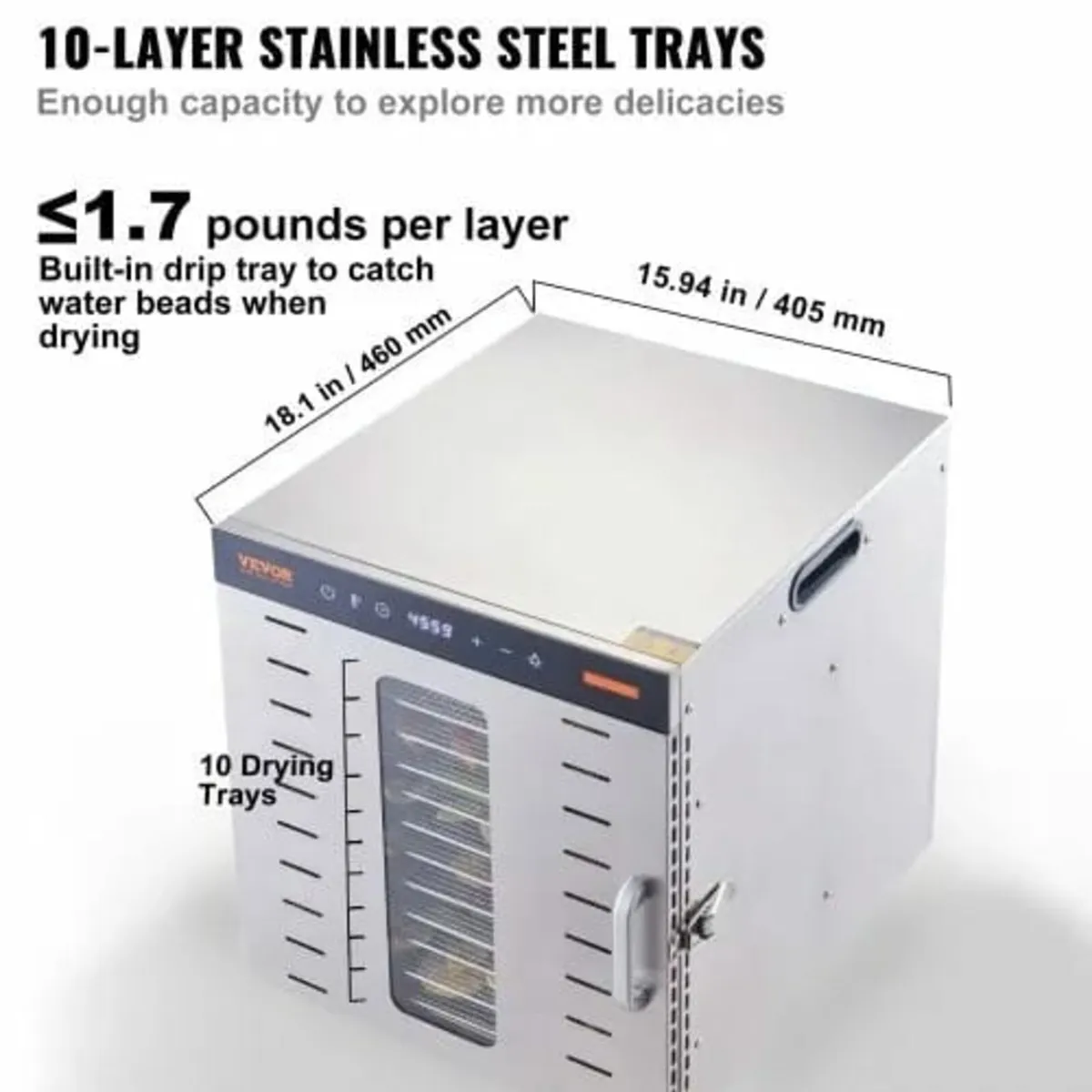 10 Trays Food Dehydrator Machine Stainless Steel 1 - Image 2