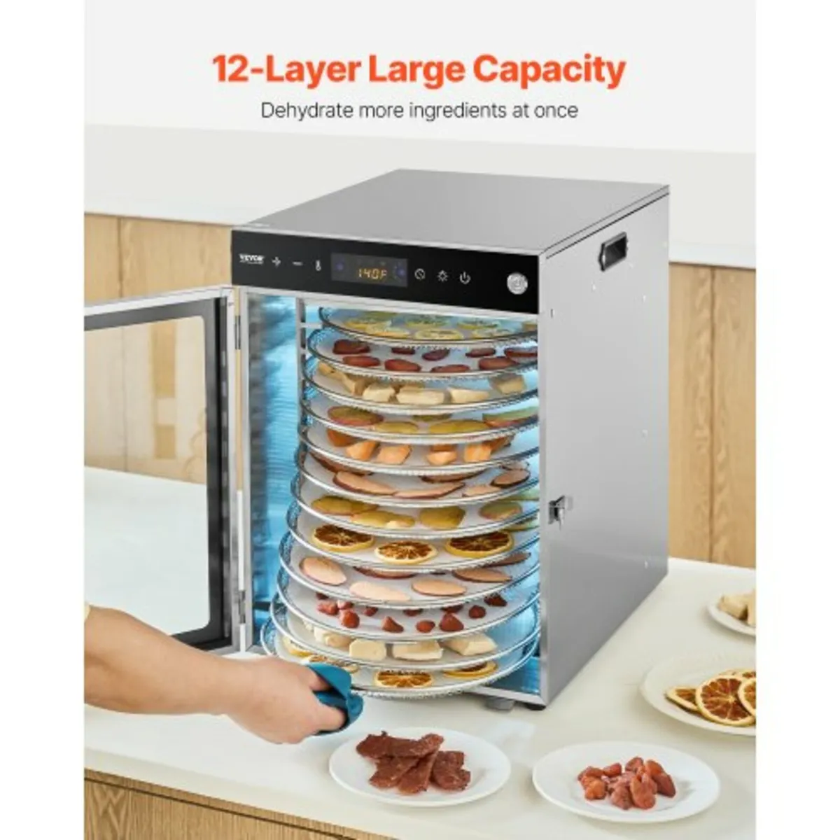 Rotary Food Dehydrator Machine, 12 Stainless Steel - Image 3