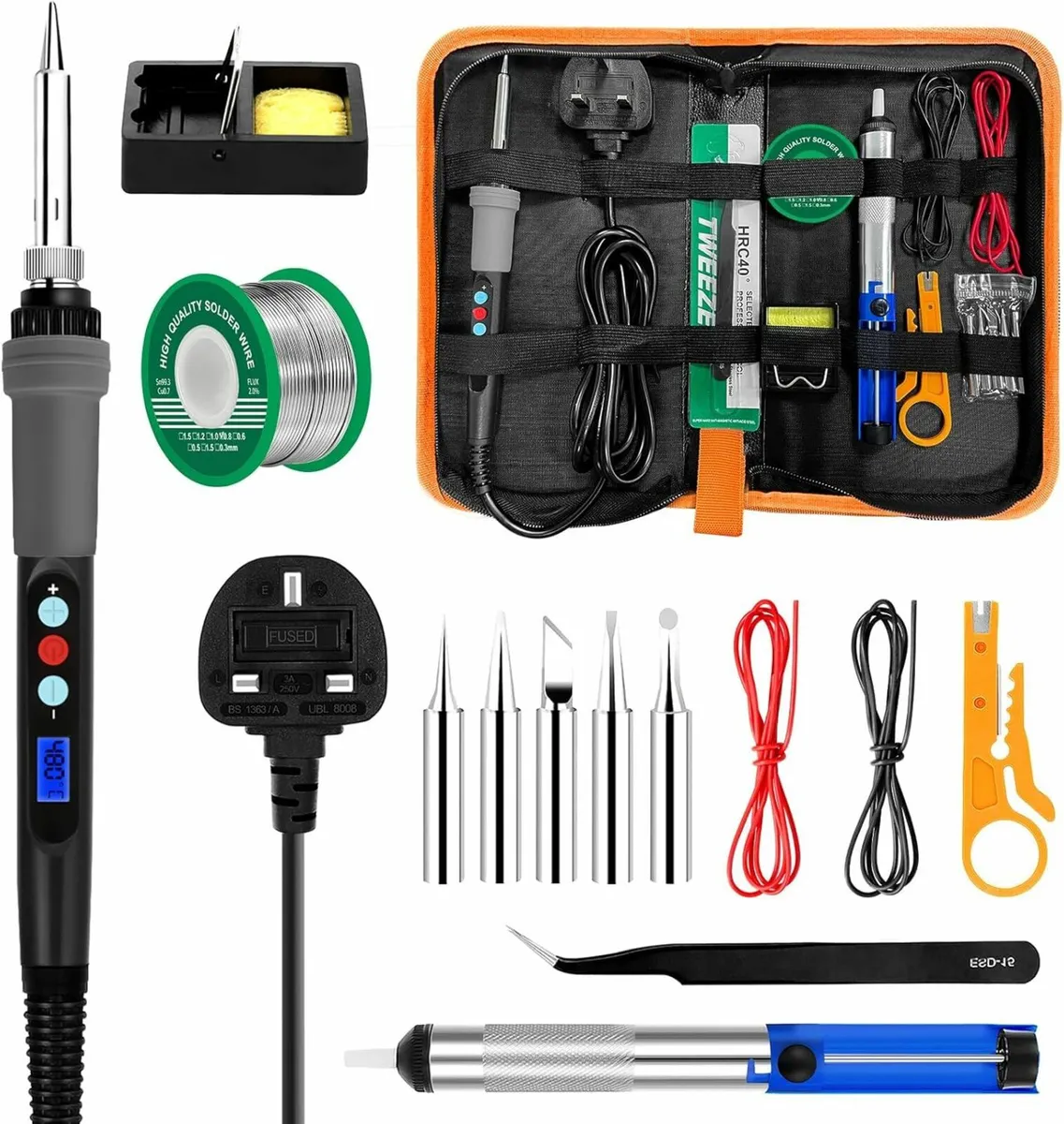 Soldering Iron Kit 90W LCD Adjustable Temperature