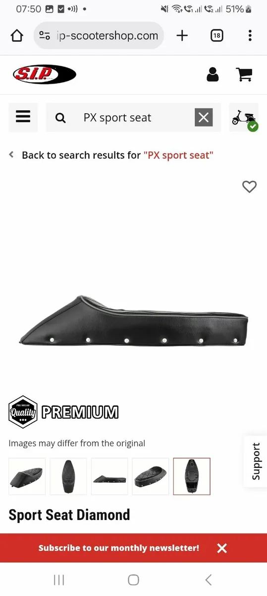 Vespa PX sports seat - Image 3