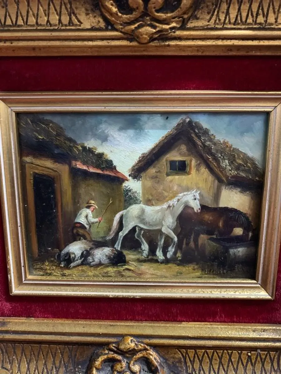 Original oil painting in a gilt frame under glass. - Image 4