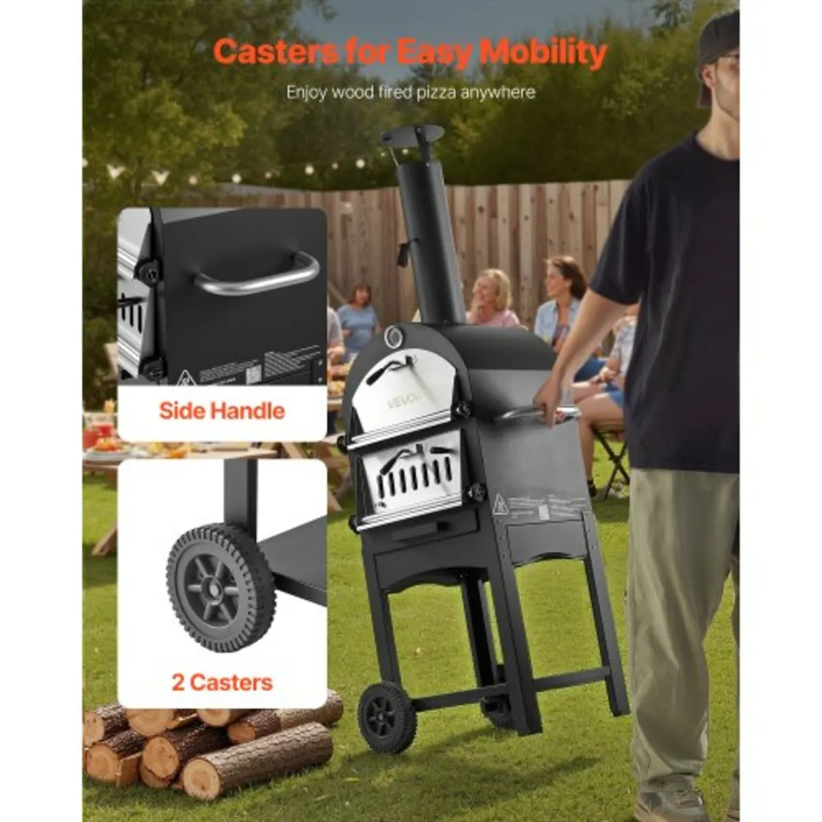 Outdoor Pizza Oven, 12" Pellet Fire Ovens, 2-Layer - Image 3