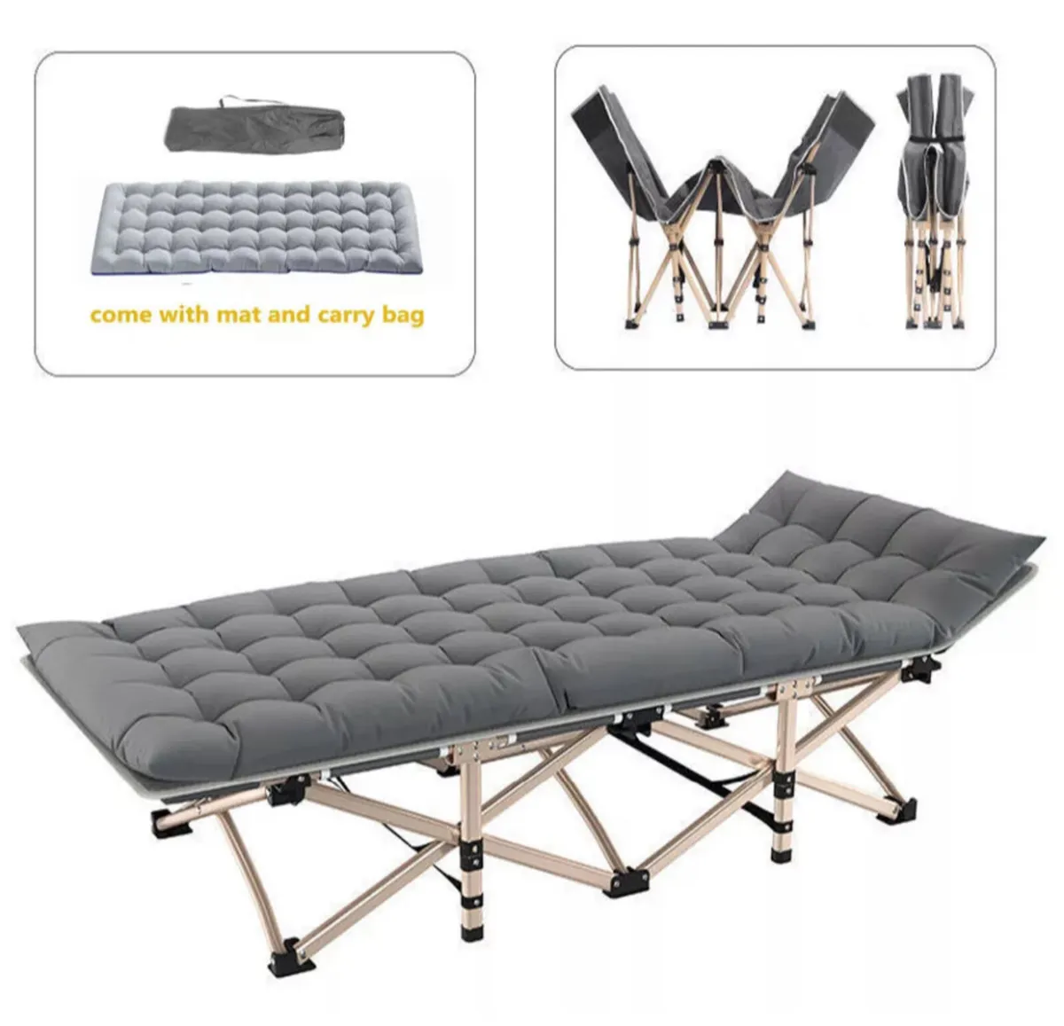 Portable Folding Bed with Mattress - Image 1