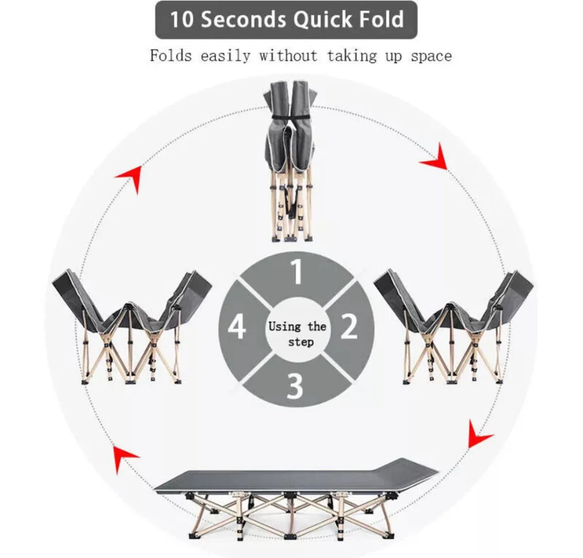 Portable Folding Bed with Mattress - Image 3