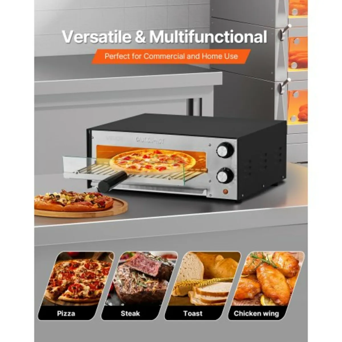 Electric Pizza Oven, 12-inch Countertops Pizza Ove - Image 2