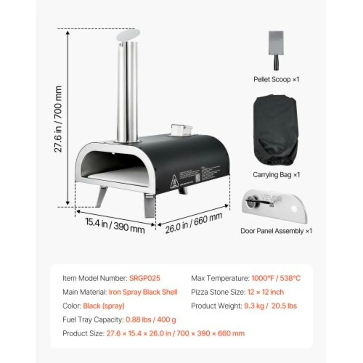 Outdoor Pizza Oven, 12 Inch Wood Fired Pizza Ovens - Image 4