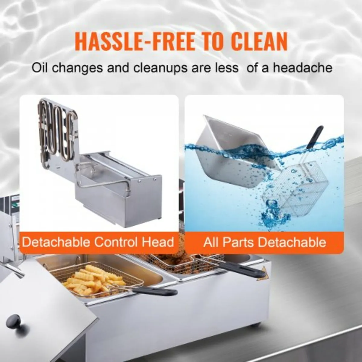 Electric Deep Fryer Countertop Deep Fryer Dual Det - Image 2