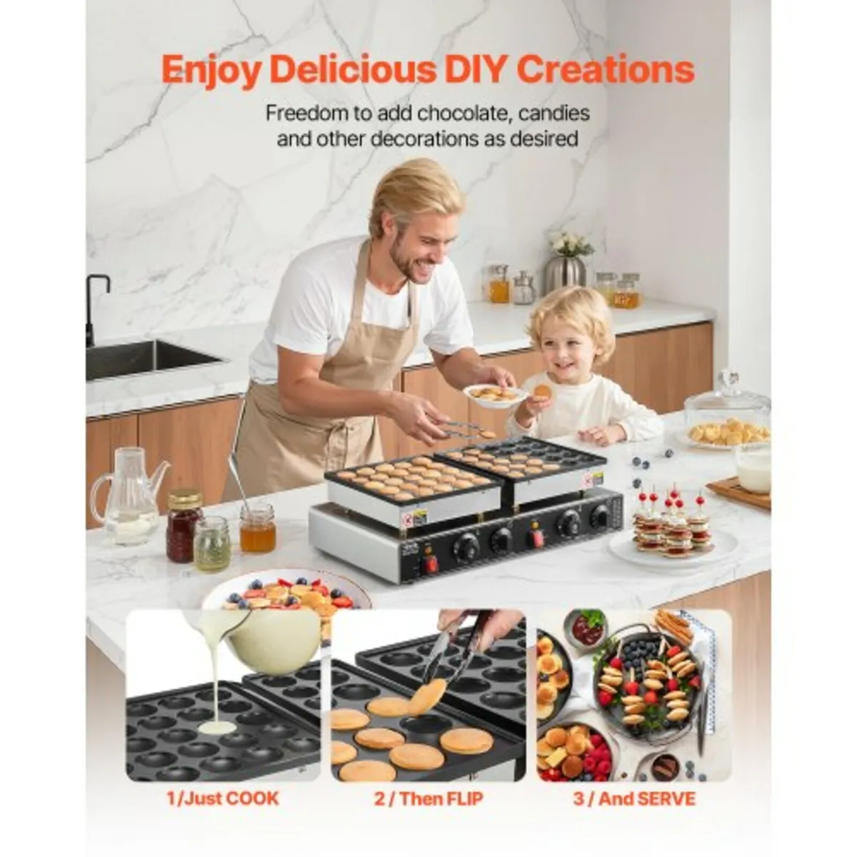 50PCS Mini Dutch Pancake Maker, Non-stick Stainles - Image 4