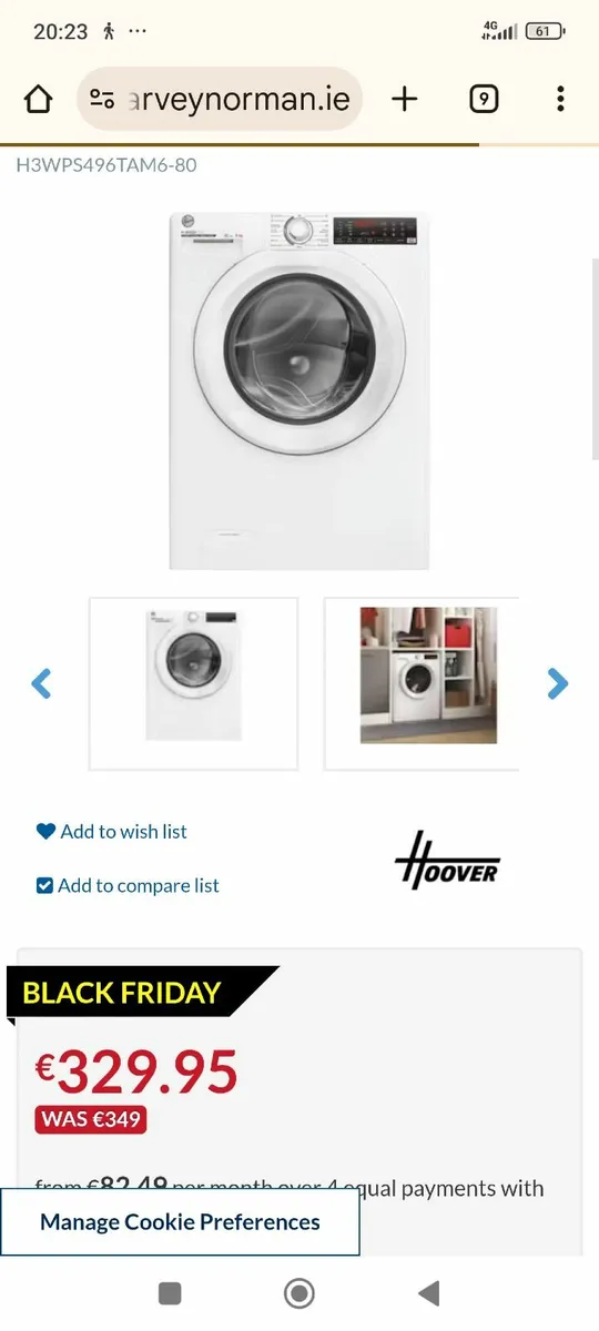 Hoover H-300 Lite 9 kg washing machine perfect wor - Image 2